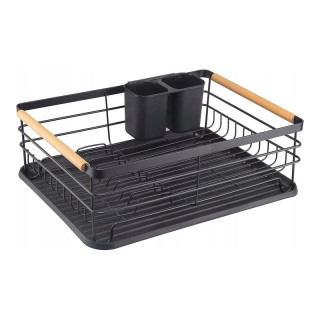 Čierny odkvapkávač na riad s podnosom