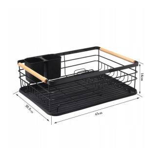 Čierny odkvapkávač na riad s podnosom