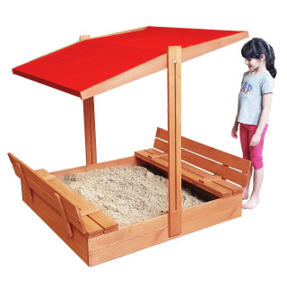 Impregnované pieskovisko so strieškou s UV filtrom - 140x140 cm