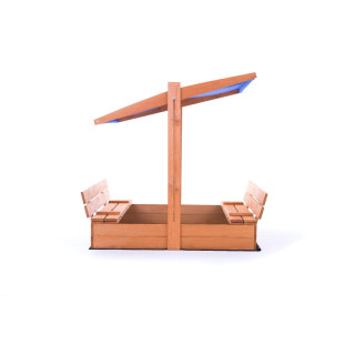 Impregnované pieskovisko so strieškou s UV filtrom - 140x140 cm