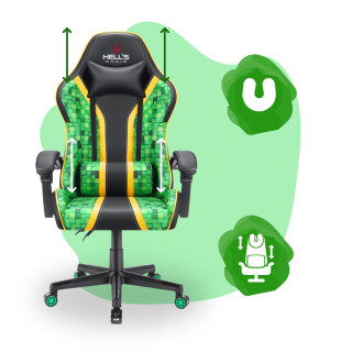 Otroški zeleno-črni gaming stol HELLS CHAIR