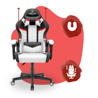 Črno-bel gaming stol HELLS CHAIR za otroke