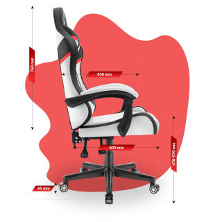 Črno-bel gaming stol HELLS CHAIR za otroke
