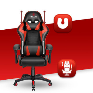 Gaming stol HELLS CHAIR črno-rdeče barve