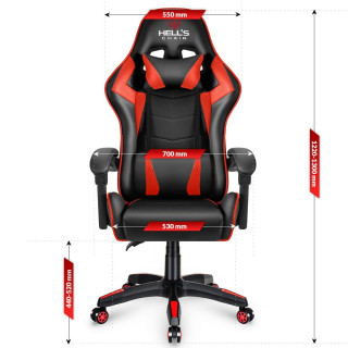 Gaming stol HELLS CHAIR črno-rdeče barve