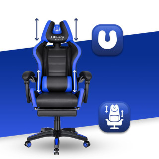 Gaming stol HELLS CHAIR v modro-črni barvi