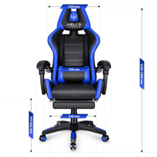 Gaming stol HELLS CHAIR v modro-črni barvi