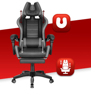 Sivo-črn gaming stol iz blaga HELLS CHAIR