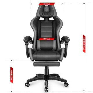 Sivo-črn gaming stol iz blaga HELLS CHAIR