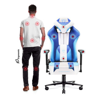 Modro-bel gaming stol DIABLO Frost White X-Player 2.0
