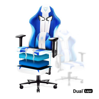 Modro-bel gaming stol DIABLO Frost White X-Player 2.0