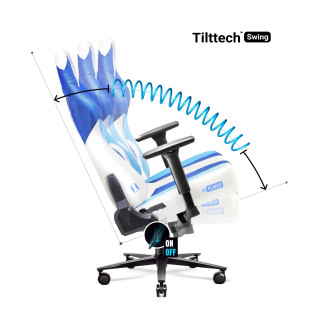 Modro-bel gaming stol DIABLO Frost White X-Player 2.0