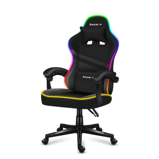Stol iz črnega blaga Huzaro z RGB osvetlitvijo FORCE 4.4 RGB BLACK