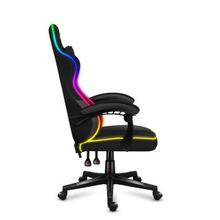 Stol iz črnega blaga Huzaro z RGB osvetlitvijo FORCE 4.4 RGB BLACK