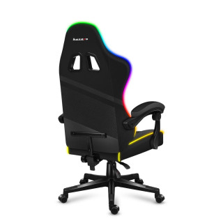 Stol iz črnega blaga Huzaro z RGB osvetlitvijo FORCE 4.4 RGB BLACK
