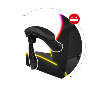 Stol iz črnega blaga Huzaro z RGB osvetlitvijo FORCE 4.4 RGB BLACK