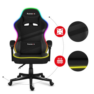 Stol iz črnega blaga Huzaro z RGB osvetlitvijo FORCE 4.4 RGB BLACK