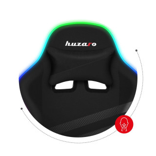 Stol iz črnega blaga Huzaro z RGB osvetlitvijo FORCE 4.4 RGB BLACK