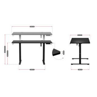 Po višini nastavljiva miza Huzaro HERO 8.2 BLACK