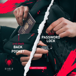 Črn nahrbtnik s torbico Diablo Chairs