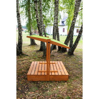 Impregnované pieskovisko so strieškou s UV filtrom - 140x140 cm