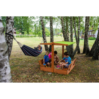 Impregnované pieskovisko so strieškou s UV filtrom - 140x140 cm