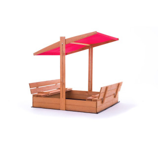 Impregnované pieskovisko so strieškou s UV filtrom - 120x120 cm