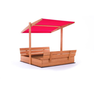 Impregnované pieskovisko so strieškou s UV filtrom - 120x120 cm