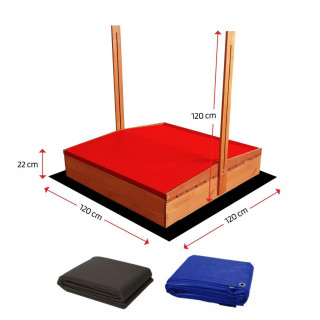 Impregnované pieskovisko so strieškou s UV filtrom - 120x120 cm