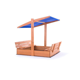 Impregnované pieskovisko so strieškou s UV filtrom - 120x120 cm