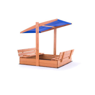 Impregnované pieskovisko so strieškou s UV filtrom - 120x120 cm