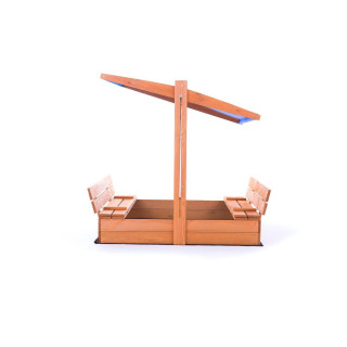 Impregnované pieskovisko so strieškou s UV filtrom - 120x120 cm