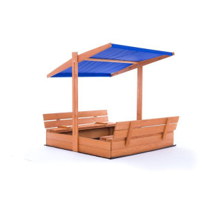 Impregnované pieskovisko so strieškou s UV filtrom - 120x120 cm