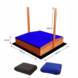 Impregnované pieskovisko so strieškou s UV filtrom - 120x120 cm