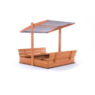 Impregnované pieskovisko so strieškou s UV filtrom - 120x120 cm