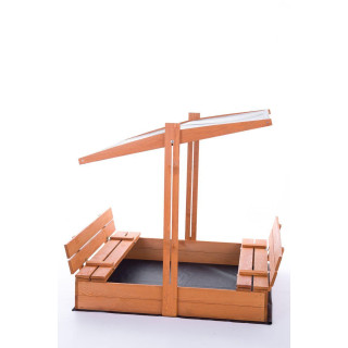 Impregnované pieskovisko so strieškou s UV filtrom - 120x120 cm