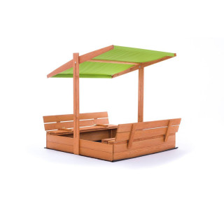 Impregnované pieskovisko so strieškou s UV filtrom - 120x120 cm