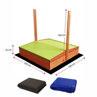 Impregnované pieskovisko so strieškou s UV filtrom - 120x120 cm