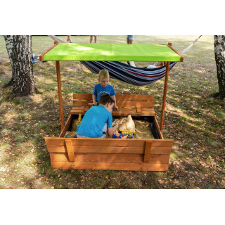 Impregnované pieskovisko so strieškou s UV filtrom - 120x120 cm