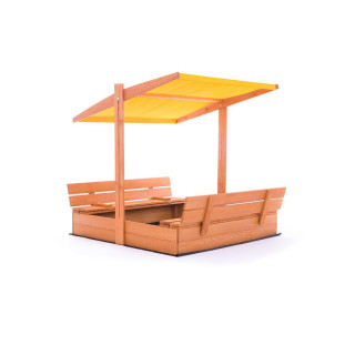 Impregnované pieskovisko so strieškou s UV filtrom - 120x120 cm