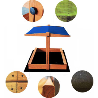 Impregnované pieskovisko so strieškou s UV filtrom - 120x120 cm