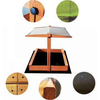 Impregnované pieskovisko so strieškou s UV filtrom - 120x120 cm