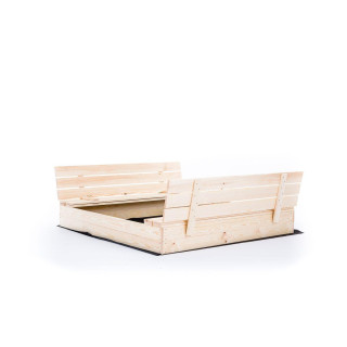 Detské uzatvárateľné pieskovisko s lavičkami - 120x120 cm