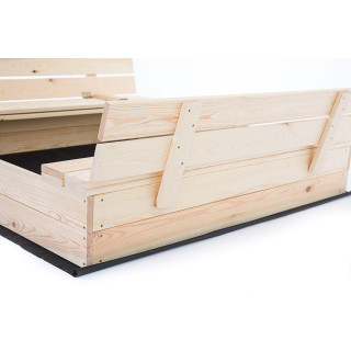 Detské uzatvárateľné pieskovisko s lavičkami - 120x120 cm