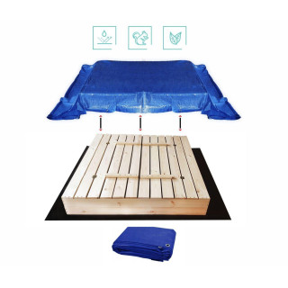 Detské uzatvárateľné pieskovisko s lavičkami - 120x120 cm