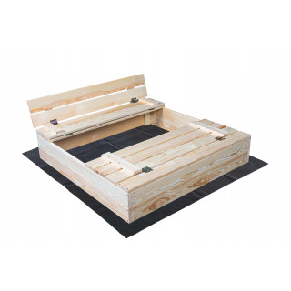 Uzatvárateľné detské pieskovisko s lavičkami - 100x100 cm