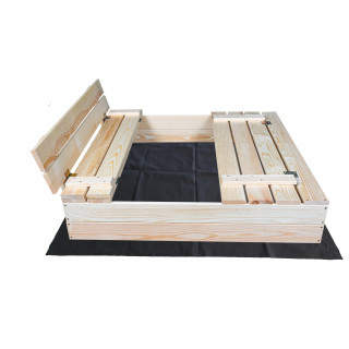 Uzatvárateľné detské pieskovisko s lavičkami - 100x100 cm