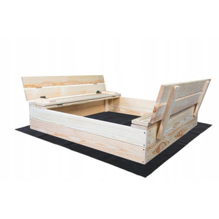 Uzatvárateľné detské pieskovisko s lavičkami - 100x100 cm