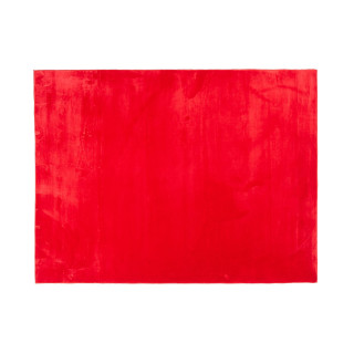 Moderný shaggy koberec červenej farby