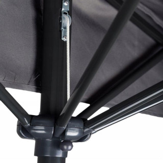 Sivý balkónový slnečník - polkruh